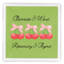 Load image into Gallery viewer, Acrylic Serving Tray - Cherries and Wine