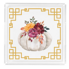 Load image into Gallery viewer, Acrylic Serving Tray - FALL COLLECTION - Pumpkin Flowers