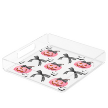 Load image into Gallery viewer, Acrylic Serving Tray - FALL COLLECTION - Pumpkins Bows + Bats
