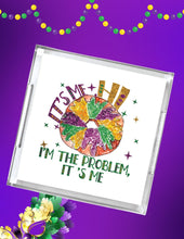 Load image into Gallery viewer, Acrylic Serving Tray - Mardi Gras King Cake Taylor Swift Theme - I'm the problem
