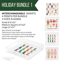 Load image into Gallery viewer, Acrylic Tray Interchangeable Insert Set of 4 - Pick your size - HOLIDAY BUNDLE 1