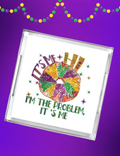 Load image into Gallery viewer, Acrylic Serving Tray - Mardi Gras King Cake Taylor Swift Theme - I'm the problem