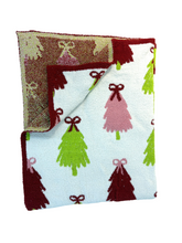 Load image into Gallery viewer, Colorful Christmas Trees Luxe Throw Blanket