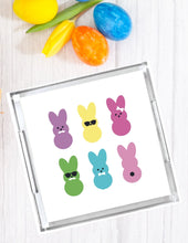 Load image into Gallery viewer, Acrylic Serving Tray - Easter Cool Bunny Colorful Tray - Peeps