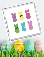 Load image into Gallery viewer, Acrylic Serving Tray - Easter Cool Bunny Colorful Tray - Peeps