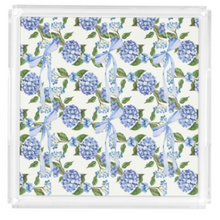 Load image into Gallery viewer, Acrylic Serving Tray - SUMMER VIBES - HYDRANGEA + BOWS