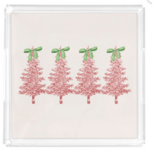 Load image into Gallery viewer, Acrylic Serving Tray - Holiday Collection - TINSEL TREE with Bows