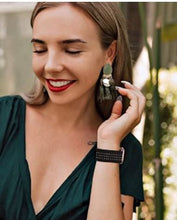 Load image into Gallery viewer, Silver Rivets Adjustable Fabric Apple Watch Band