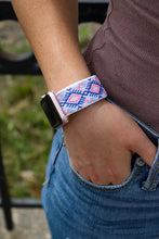 Load image into Gallery viewer, Purple Aztec Adjustable Fabric Apple Watch Band