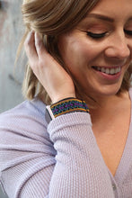 Load image into Gallery viewer, Blue and Purple Boho Adjustable Fabric Apple Watch Band