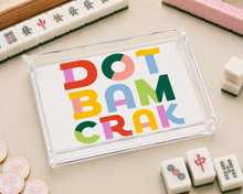 Load image into Gallery viewer, Colorful 'Dot Bam Crak' sign with Mahjong tiles on a light surface