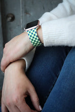 Load image into Gallery viewer, Green and Navy Gingham Apple Watch Band