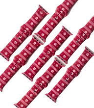 Load image into Gallery viewer, Red Snowflake Apple Watch Band