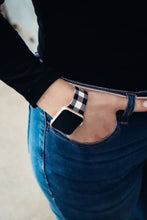 Load image into Gallery viewer, Black and White Buffalo Plaid Apple Watch Band