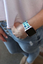 Load image into Gallery viewer, Blue and Aqua Retro Apple Watch Band