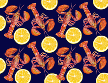 Load image into Gallery viewer, Acrylic Serving Tray - SUMMER VIBES - Lobster + Lemons