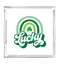 Load image into Gallery viewer, Acrylic Serving Tray - St. Patrick's Day - Lucky Rainbow