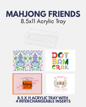 Load image into Gallery viewer, Mahjong Friends Small Tray with 4 Interchangeable Inserts – 8.5 x 11 Small