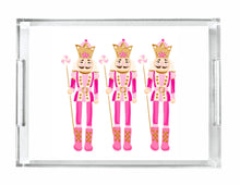 Load image into Gallery viewer, Acrylic Serving Tray - HOLIDAY COLLECTION - Pink Nutcracker Trio
