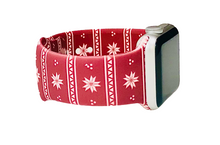 Load image into Gallery viewer, Red Snowflake Apple Watch Band