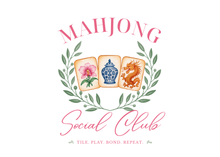 Load image into Gallery viewer, Logo for Mahjong Social Club with decorative elements on a white background