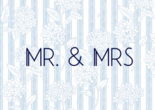 Load image into Gallery viewer, Decorative text 'MR. & MRS.' with floral elements on a striped background