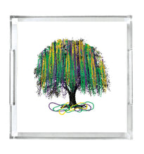 Load image into Gallery viewer, Acrylic Serving Tray - Throw beads on a tree - Mardi Gras