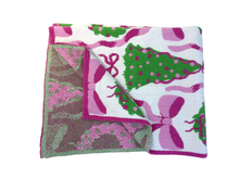 Load image into Gallery viewer, Holiday Wreaths and Trees Luxe Throw Blanket