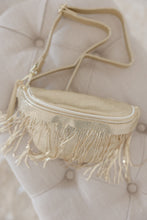 Load image into Gallery viewer, Charlie Metallic Removable Fringe Western Style Vegan Suede Bum Sling Hip Bag