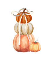 Load image into Gallery viewer, UV Printed 24" Door Hanger with Gloss Finish & Beaded Handle - Pumpkin Topiary
