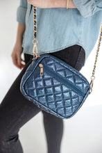 Load image into Gallery viewer, SueEllen Quilted Small Crossbody Bag with Gold Chain Strap