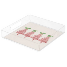 Load image into Gallery viewer, Acrylic Serving Tray - Holiday Collection - TINSEL TREE with Bows
