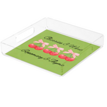 Load image into Gallery viewer, Acrylic Serving Tray - Cherries and Wine
