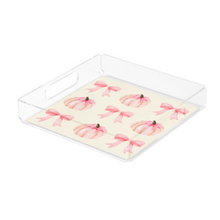 Load image into Gallery viewer, Acrylic Serving Tray - FALL COLLECTION - Pink Pumpkins + Bows
