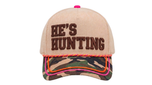 Load image into Gallery viewer, PREORDER He’s Hunting Embroidered Camo Hat SHIPS 10/15
