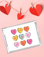 Load image into Gallery viewer, Acrylic Serving Tray - LOVE Collection - Conversation Hearts
