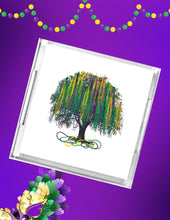 Load image into Gallery viewer, Acrylic Serving Tray - Throw beads on a tree - Mardi Gras
