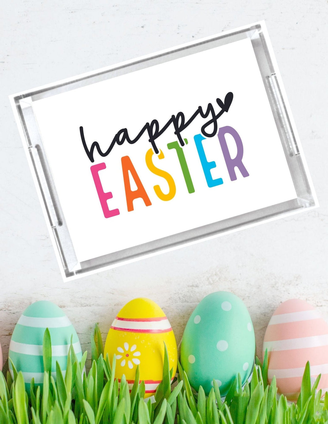 Acrylic Serving Tray - Happy Easter Colorful tray