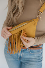 Load image into Gallery viewer, Sabrina Vegan Removable Fringe Style Suede Bum Sling Hip Bag
