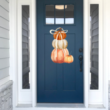 Load image into Gallery viewer, UV Printed 24" Door Hanger with Gloss Finish &amp; Beaded Handle - Pumpkin Topiary
