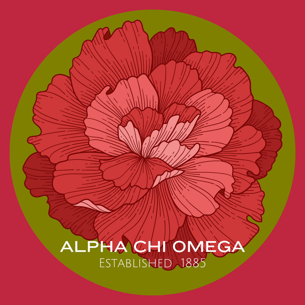 Acrylic Tray - Sorority Collection - ALPHA CHI OMEGA - CARNATION2
