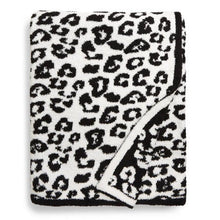 Load image into Gallery viewer, Luxe Leopard Throw Blanket - Black &amp; White Leopard
