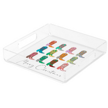 Load image into Gallery viewer, Acrylic Serving Tray - HOLIDAY COLLECTION - Cowboy Christmas
