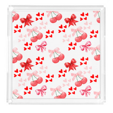Load image into Gallery viewer, Acrylic Serving Tray - LOVE Collection - Bows + Cherries
