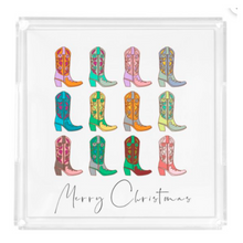 Load image into Gallery viewer, Acrylic Serving Tray - HOLIDAY COLLECTION - Cowboy Christmas
