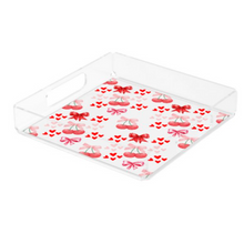 Load image into Gallery viewer, Acrylic Serving Tray - LOVE Collection - Bows + Cherries
