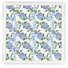 Load image into Gallery viewer, Acrylic Serving Tray - SUMMER VIBES - HYDRANGEA + BOWS

