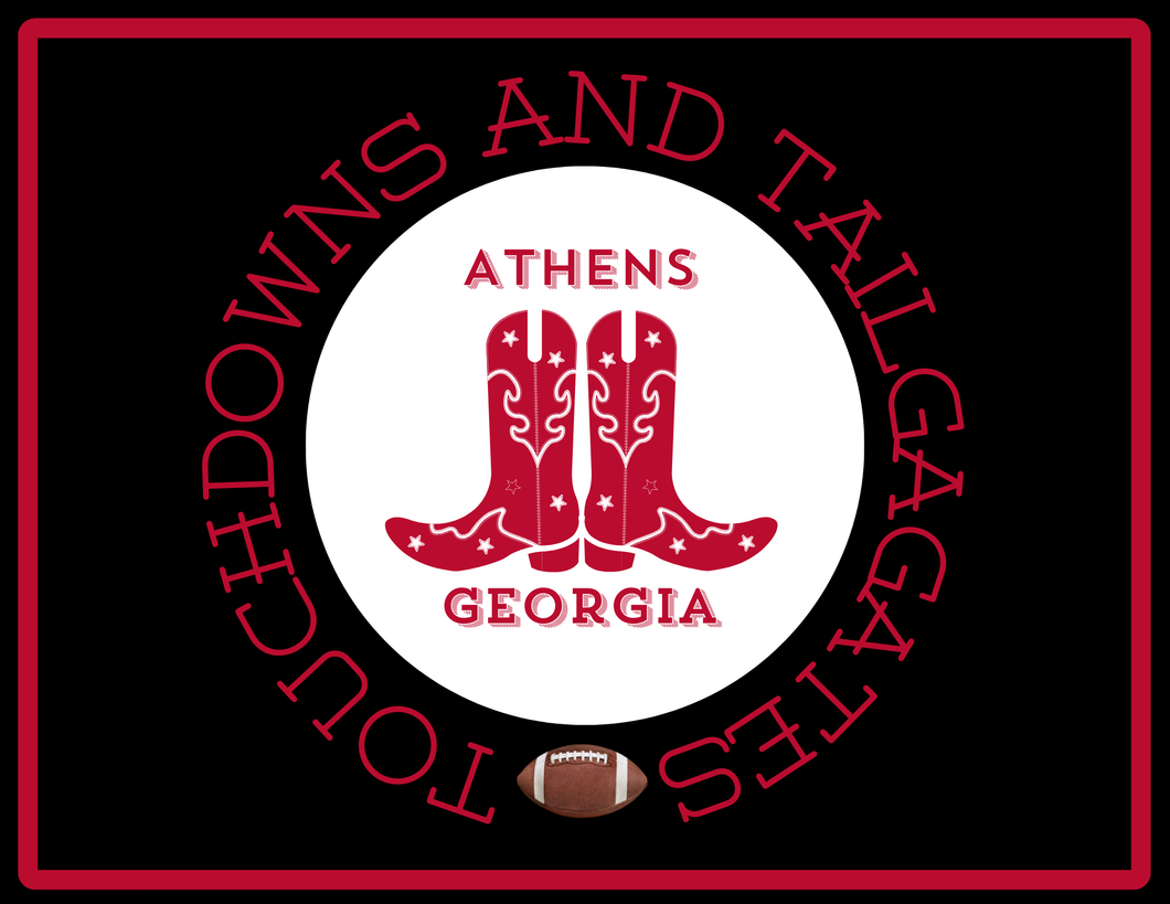 Acrylic Serving Tray - Gameday Boots Ready - ATHENS GEORGIA