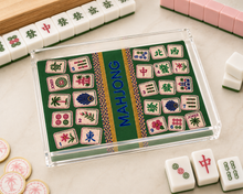 Load image into Gallery viewer, Mahjong game set with tiles and a green box on a light surface
