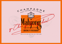 Load image into Gallery viewer, Maison Mahjong logo with text on a pink and orange background
